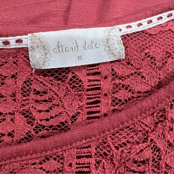 Altar’d State Red Lace Babydoll Top Women’s Medium - Picture 3 of 3